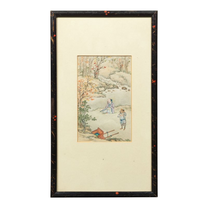 張炳 莊燦 范德鎔 宋光照 嚴煜 人物圖十四幅 設色紙本 鏡框 | ZHANG BING (1709-1761); ZHUANG CAN; FAN DEMING; SONG GUANGZHAO; YAN YU (ACTIVE C.1736-1795) - 图16
