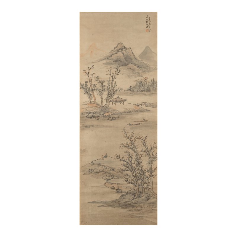 張宏 漁人行舟圖 水墨紙本 立軸 一六四二年 | AFTER ZHANG HONG (1577-AFTER 1652); AFTER QIAN WEICHENG (1720-1772) - 图2