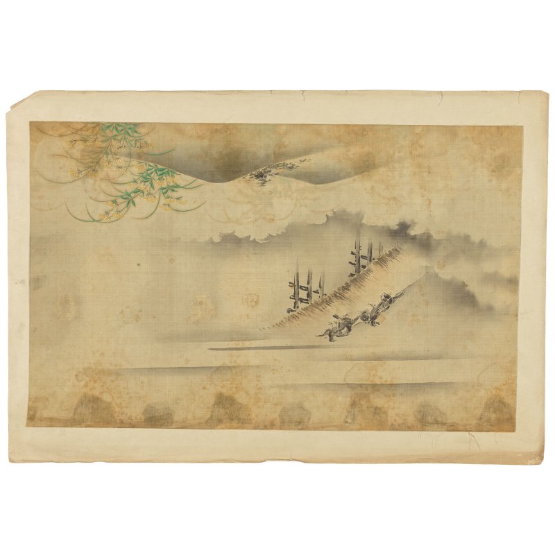 中國扇畫三幅 水墨紙本 日本風景圖五幅 水墨絹本 | THREE CHINESE FAN PAINTINGS AND FIVE JAPANESE 'LANDSCAPE' PAINTINGS - 图8
