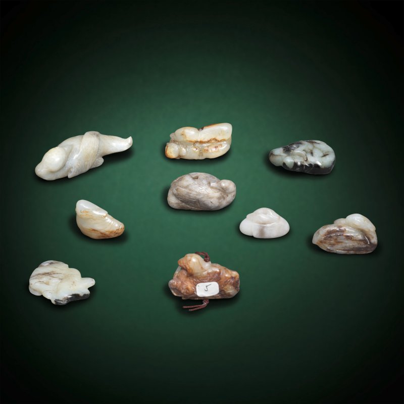 明及更晚 玉雕鳥一組九件 | A GROUP OF NINE JADE BIRD CARVINGS - 图2