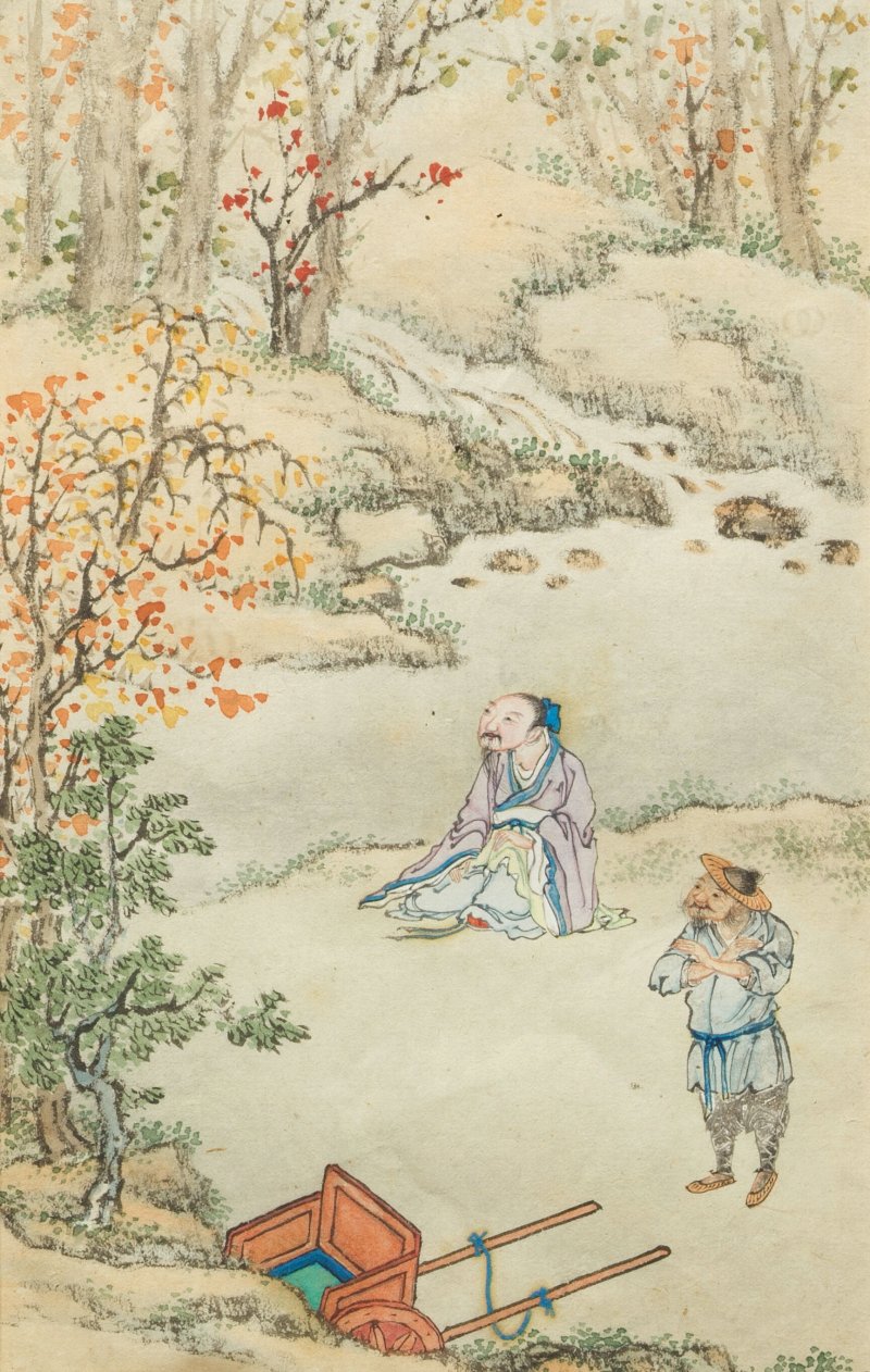 張炳 莊燦 范德鎔 宋光照 嚴煜 人物圖十四幅 設色紙本 鏡框 | ZHANG BING (1709-1761); ZHUANG CAN; FAN DEMING; SONG GUANGZHAO; YAN YU (ACTIVE C.1736-1795) - 图7
