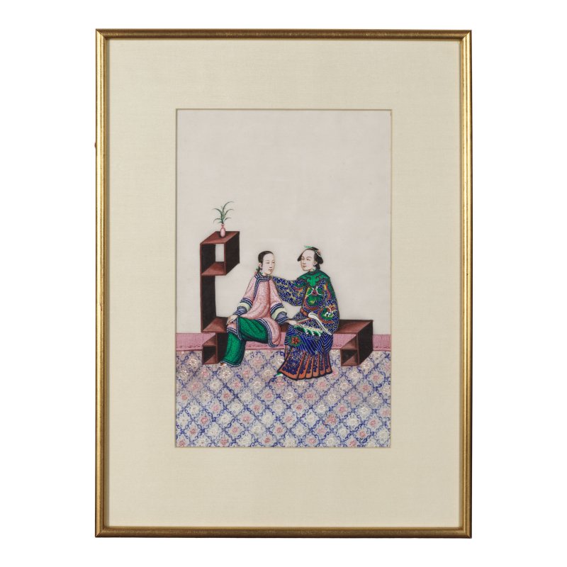中國畫家 十九世紀 人物圖一組十二幅 水粉通草畫 裝框 | CHINESE ARTIST (19TH CENTURY) - 图28