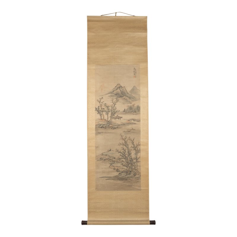 張宏 漁人行舟圖 水墨紙本 立軸 一六四二年 | AFTER ZHANG HONG (1577-AFTER 1652); AFTER QIAN WEICHENG (1720-1772) - 图3