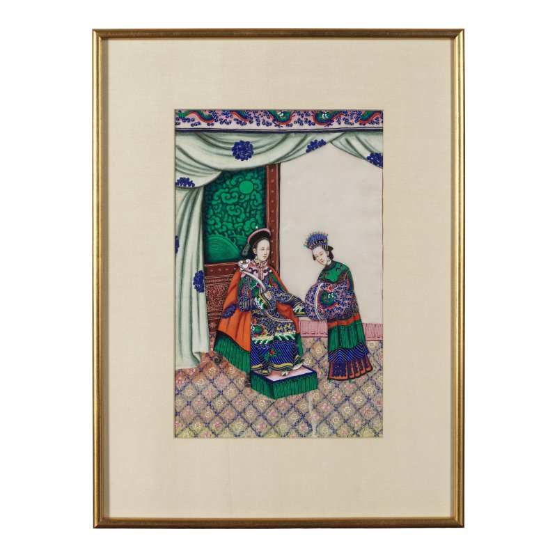 中國畫家 十九世紀 人物圖一組十二幅 水粉通草畫 裝框 | CHINESE ARTIST (19TH CENTURY) - 图37
