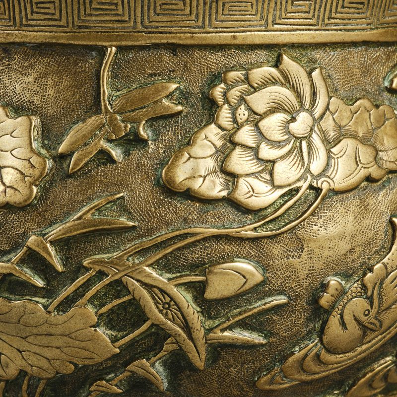 清早期 戟耳花鸟铜炉 - 图9