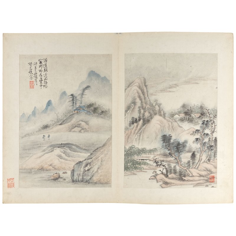 劉二提 風景圖 冊頁十六開 水墨紙本 | LIU ZHUN - 图8