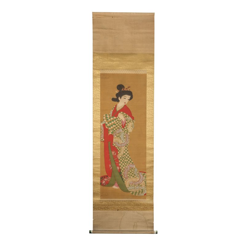 小谷津任牛 伊藤雨村 尾形月耕派 村越其栄（傳） 立軸四幅 水墨絹本 | KOYATSU NINGYU; ITO USON; PUPIL OF OGATA GEKKO; ATTRIBUTED TO MURAKOSHI KIEI - 图7
