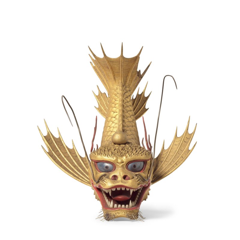 十九世紀 漆金龍前立 | A GOLD-LACQUERED WOOD 'DRAGON' MAEDATE - 图5
