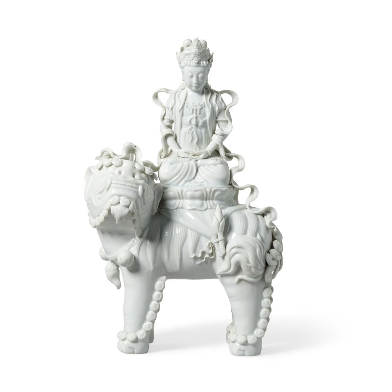 十九/二十世紀 德化窯普賢菩薩像 | A BLANC-DE-CHINE FIGURE OF SAMANTABHADRA