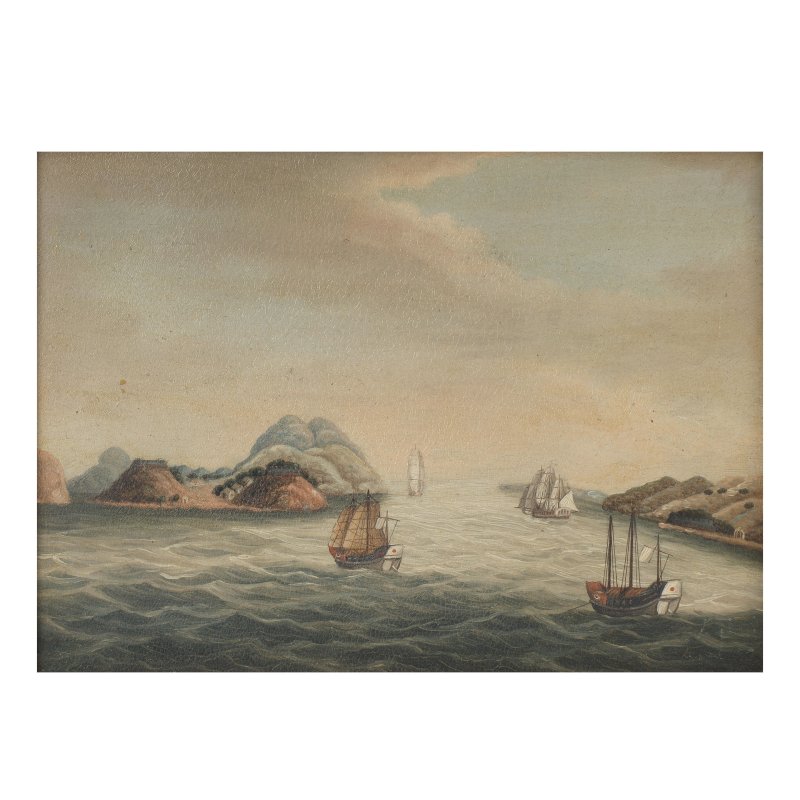 中國畫家 約一八一零年 虎門 金屬板油畫 裝框 | CHINESE ARTIST (CIRCA 1810)