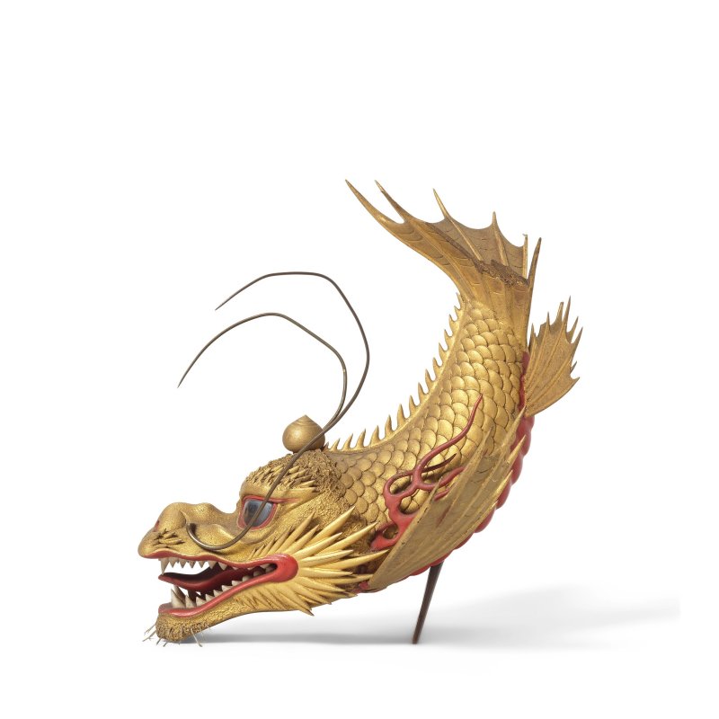 十九世紀 漆金龍前立 | A GOLD-LACQUERED WOOD 'DRAGON' MAEDATE - 图6