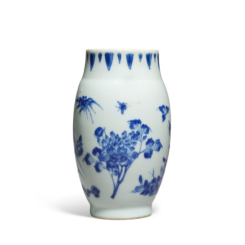 清順治 青花花卉紋罐 | A BLUE AND WHITE 'FLORAL' JAR - 图1
