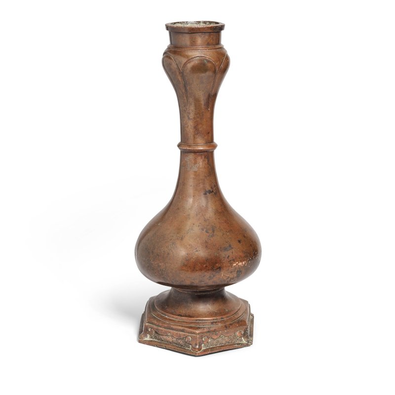 十七世紀 銅蒜頭瓶 | A BRONZE 'GARLIC MOUTH' BOTTLE VASE - 图3