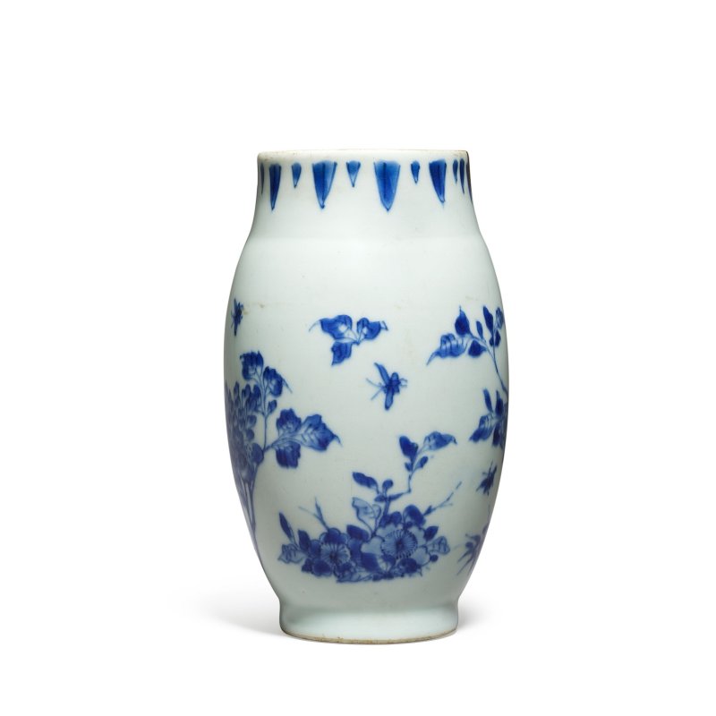 清順治 青花花卉紋罐 | A BLUE AND WHITE 'FLORAL' JAR - 图2