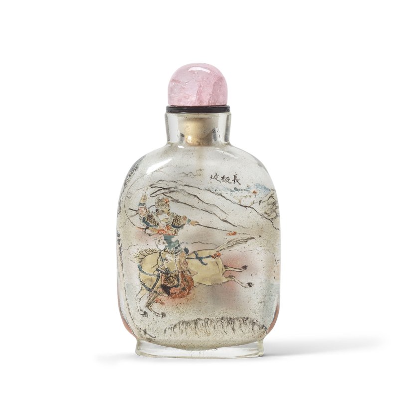 孟子受 一九一零年 玻璃内畫鼻烟壺 | AN INSIDE-PAINTED GLASS SNUFF BOTTLE - 图2