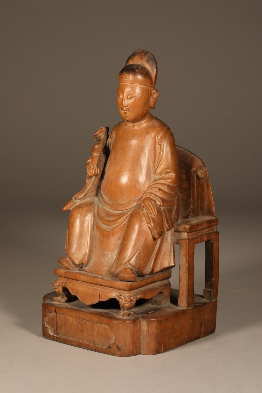 清 黄杨木刻文昌帝座像 - 图5