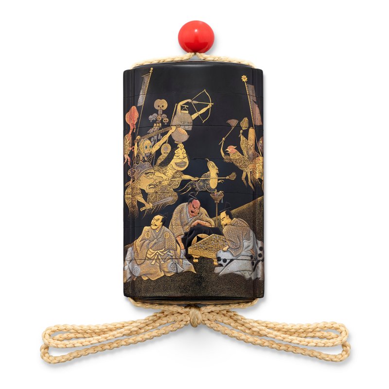 A BLACK LACQUER SIX-CASE INRO  JAPAN, EDO PERIOD (18TH-19TH CENTURY), SIGNED SHUNSHO KAGEMASA AND SEALED KAGEMASA (SHUNSHO LINEAGE) - 图2