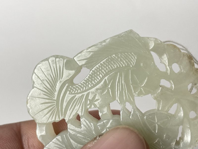 清 白玉双鱼牌 - 图4