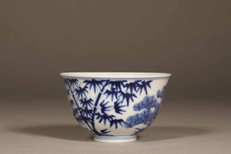 清光绪 青花松竹梅碗 - 图2