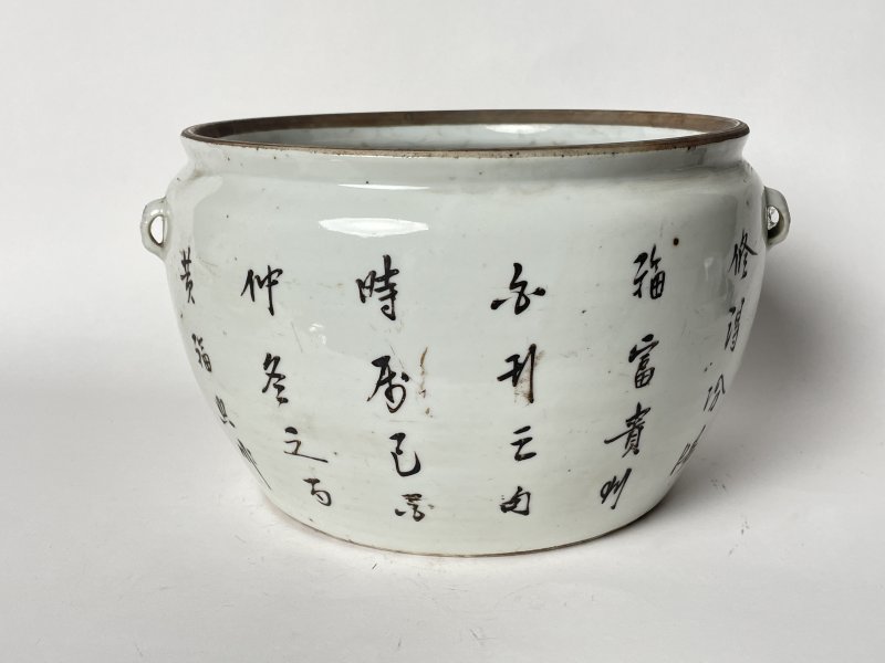 晚清民国 粉彩花鸟纹粥罐 - 图3