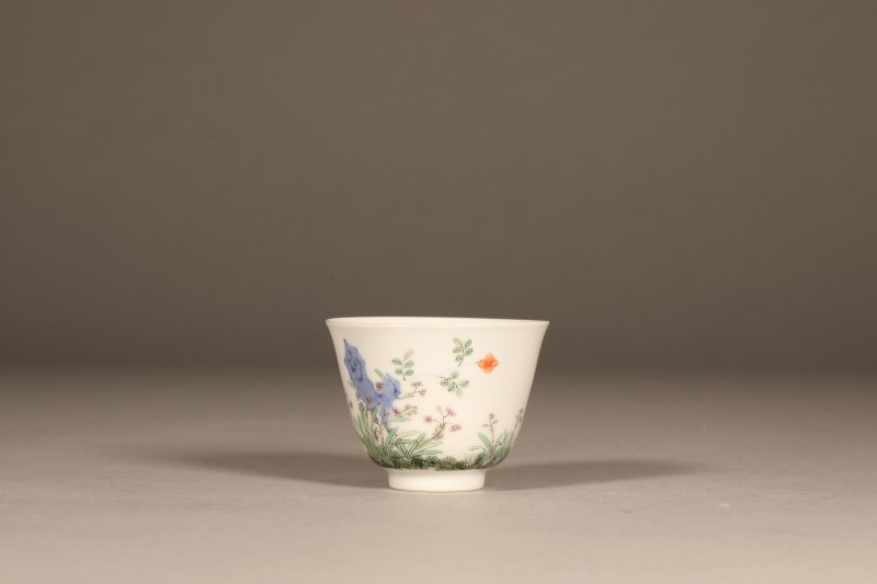 清康熙 五彩花神杯 - 图2