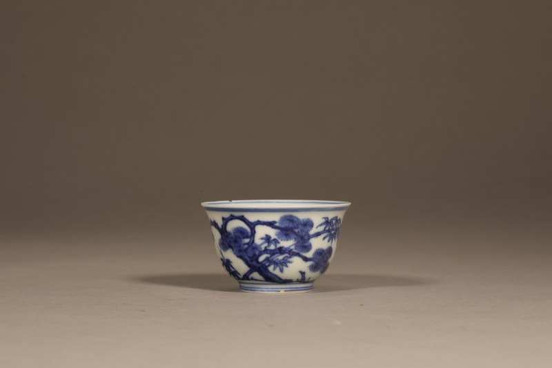 清康熙 青花松竹梅茶圆 - 图5