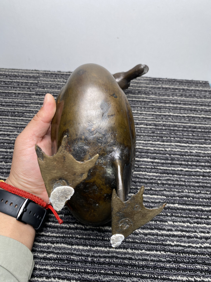 明 铜点金宝鸭香薰 - 图20