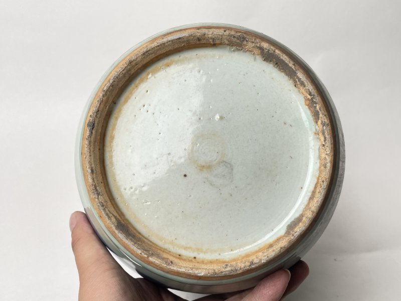 清 青花富贵白头纹罐 - 图6