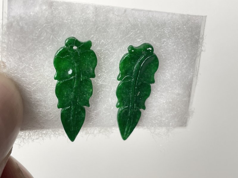 清 翡翠耳环一对 - 图3