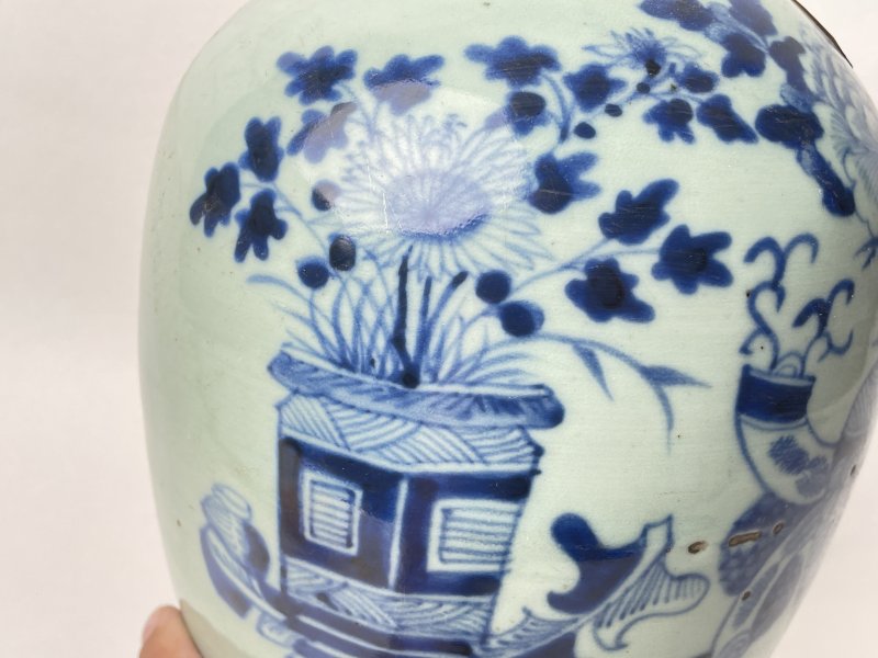 清 青花平安富贵罐 - 图5