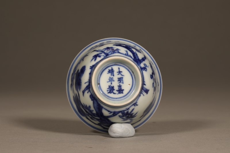 清康熙 青花松竹梅茶圆 - 图3