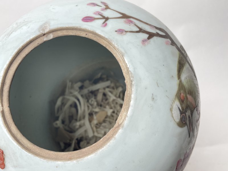 民国 粉彩花鸟纹罐 - 图10