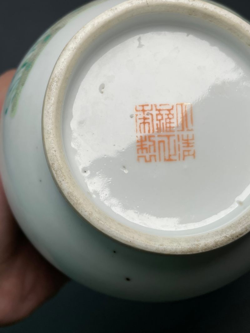 清光绪 粉彩花鸟纹胆瓶 - 图13