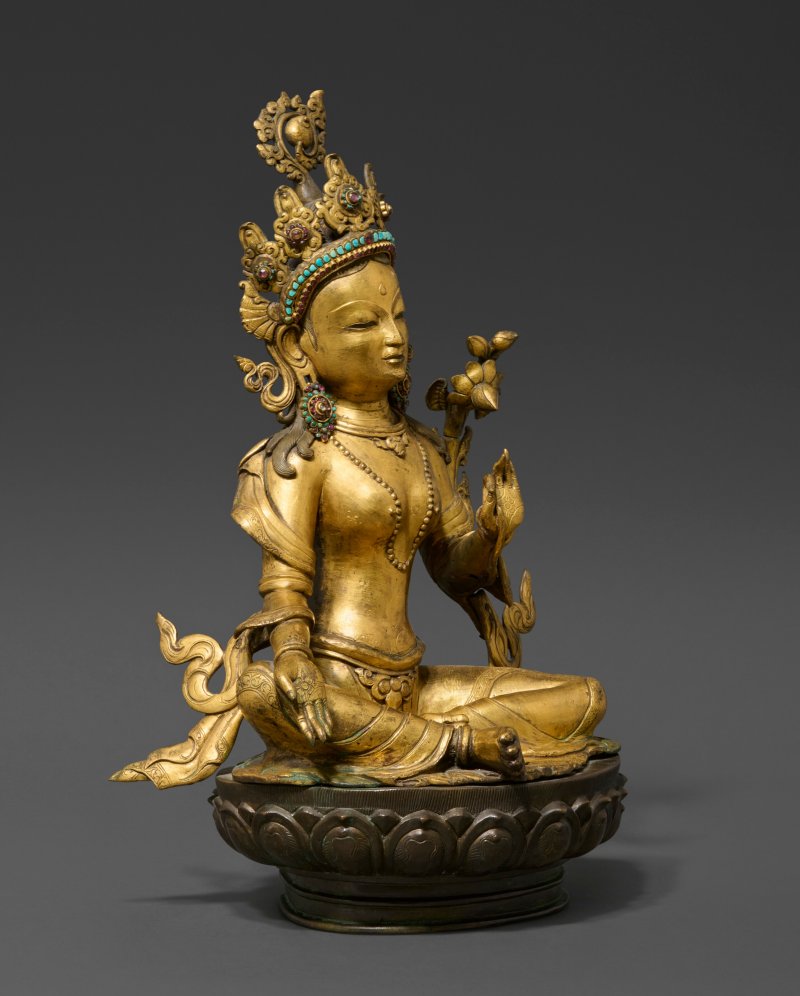 A GILT COPPER ALLOY FIGURE OF SYAMATARA  NEPAL, 18TH-19TH CENTURY - 图2