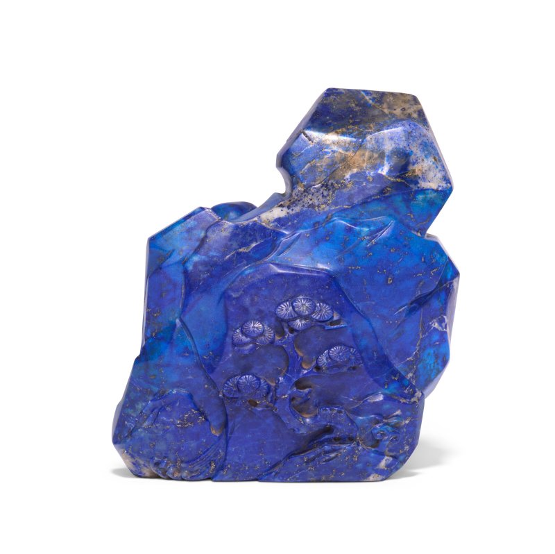 AN INSCRIBED LAPIS LAZULI 'LUOHAN' BOULDER  CHINA, QING DYNASTY, QIANLONG PERIOD (1736-1795) - 图4