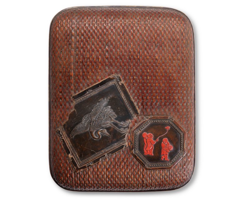 AN INLAID LACQUERED-RATTAN RYOSHIBAKO (DOCUMENT BOX)  STYLE OF OGAWA HARITSU (RITSUO, 1663-1747), EDO PERIOD (1615-1868), 18TH CENTURY - 图3