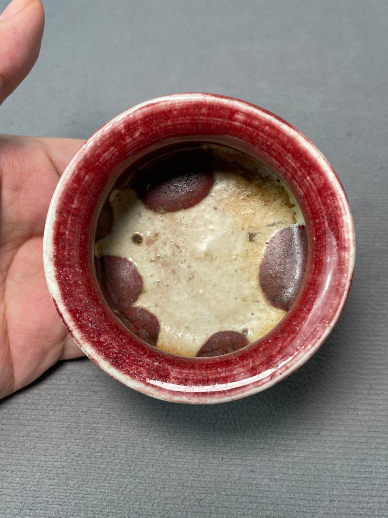清乾隆 均红釉兽耳簋式炉 - 图6