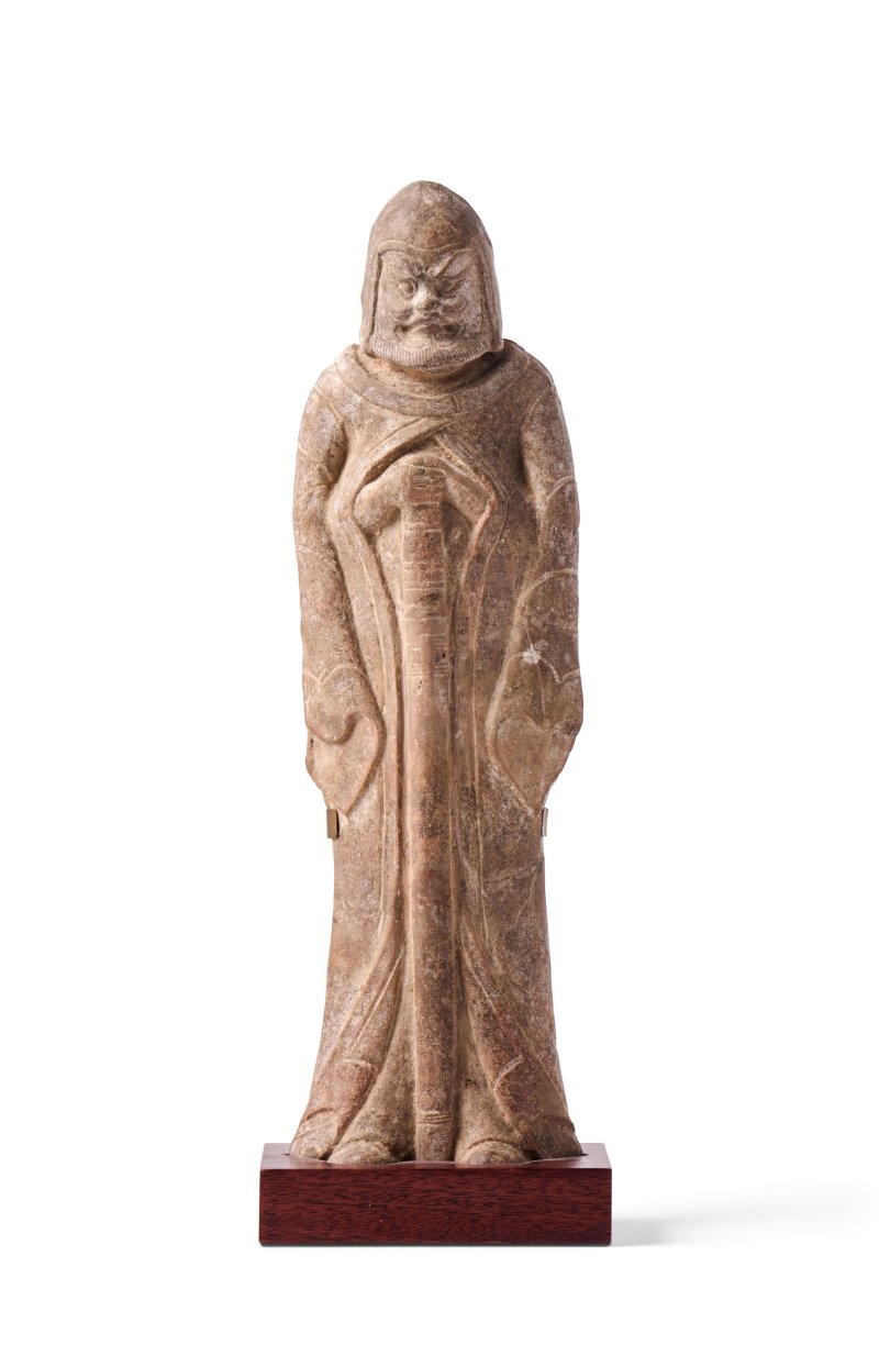 A POTTERY FIGURE OF A GUARD  CHINA, NORTHERN WEI DYNASTY, 5TH-6TH CENTURY - 图1