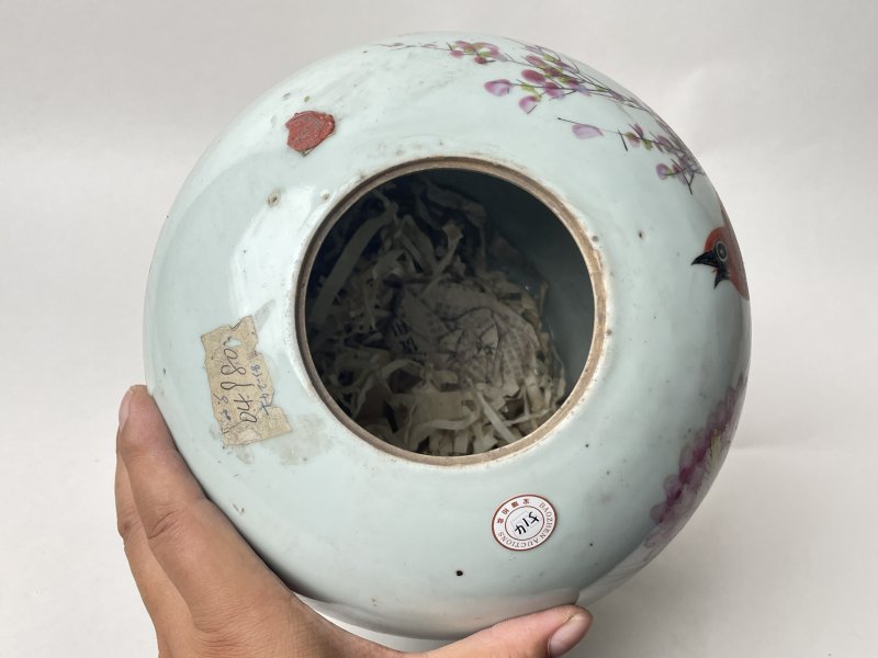 民国 粉彩花鸟纹罐 - 图5