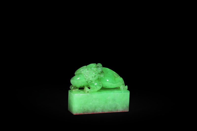 清 翡翠天禄钮印章