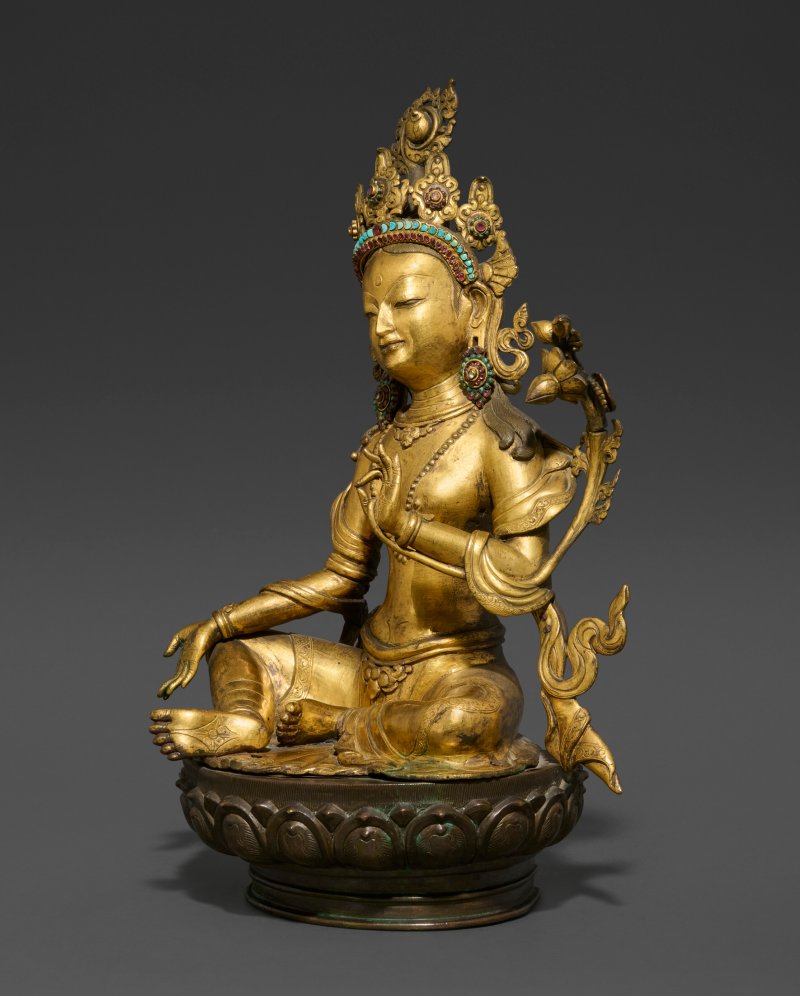 A GILT COPPER ALLOY FIGURE OF SYAMATARA  NEPAL, 18TH-19TH CENTURY - 图3
