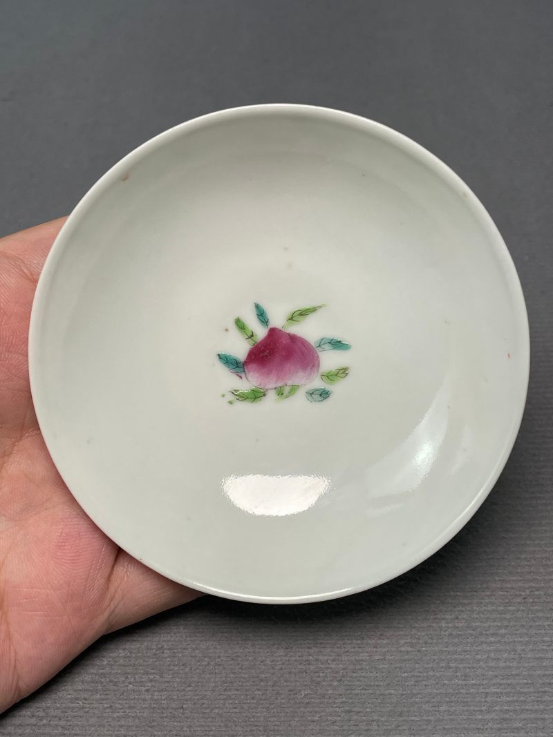 清道光 粉彩四季花卉纹盖碗 - 图20