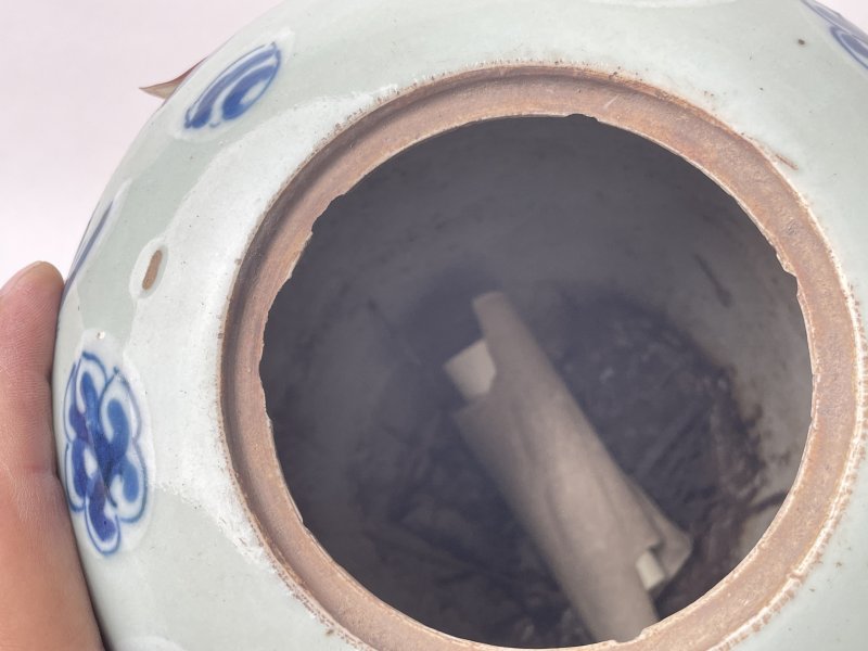 清 青花双鹤纹罐 - 图9