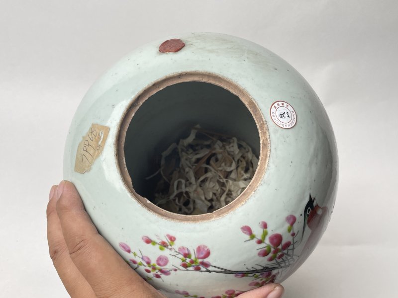 民国 粉彩花鸟纹罐 - 图8