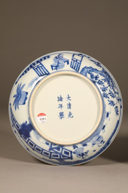 清光绪 青花灵芝祝寿盘 - 图5