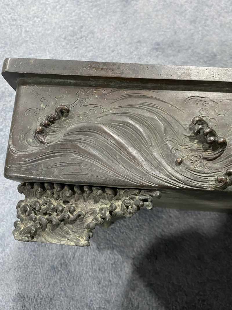 清 铜海水纹四方大盆 - 图11