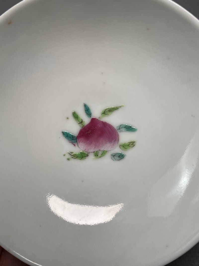 清道光 粉彩四季花卉纹盖碗 - 图21