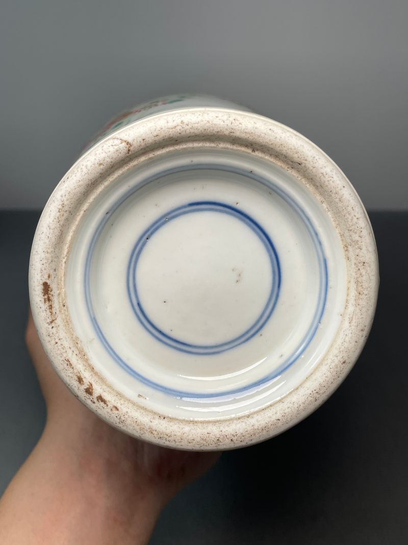 清光绪 粉彩花鸟纹观音尊 - 图23