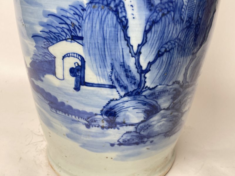 清 300件青花山水人物嫁妆瓶 - 图6