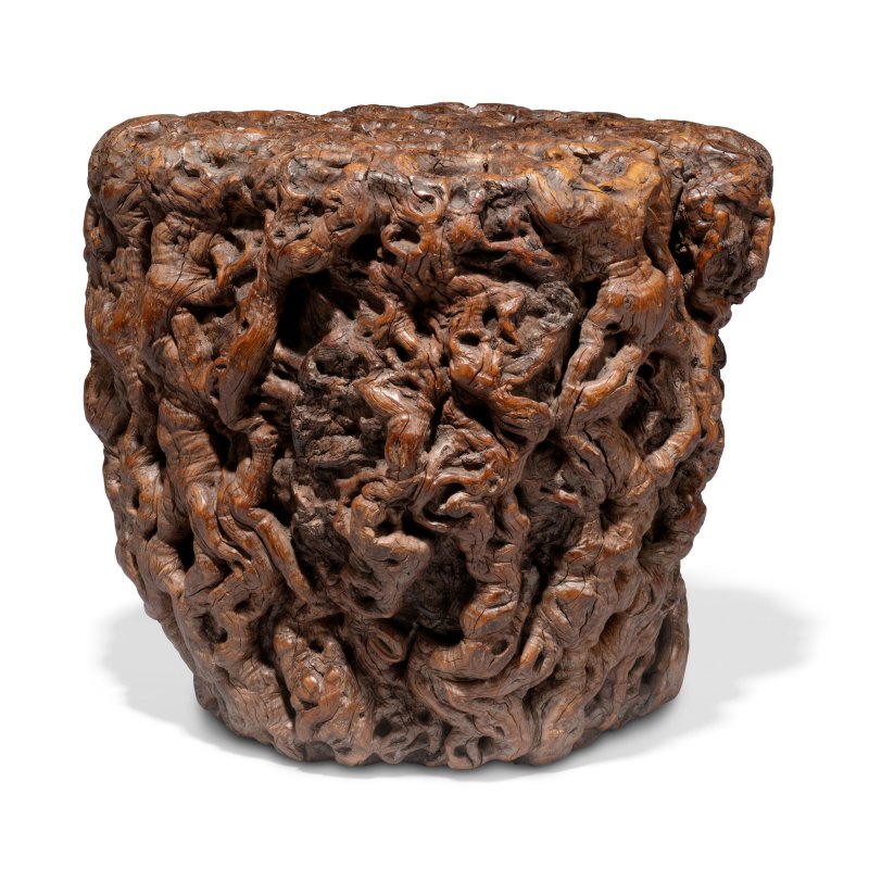 A ROOTWOOD STOOL  CHINA, QING DYNASTY, 18TH CENTURY